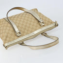 GUCCI GG Canvas Abbey Tote Bag Beige Gold 141470 Auth 156041-6