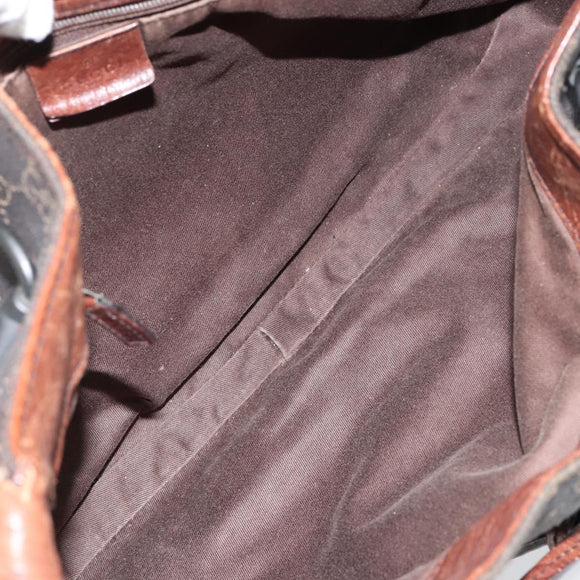 GUCCI Horsebit GG Canvas Shoulder Bag Black 101975 Auth 156044