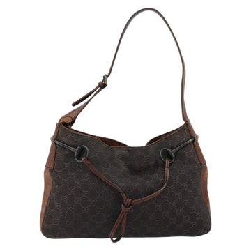 GUCCI Horsebit GG Canvas Shoulder Bag Black 101975 Auth 156044 - 0