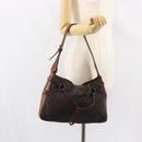 GUCCI Horsebit GG Canvas Shoulder Bag Black 101975 Auth 156044-24