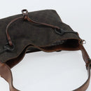 GUCCI Horsebit GG Canvas Shoulder Bag Black 101975 Auth 156044-6