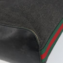 GUCCI Web Sherry Line Shoulder Bag Canvas Black Red Green 01234 Auth 156045-9