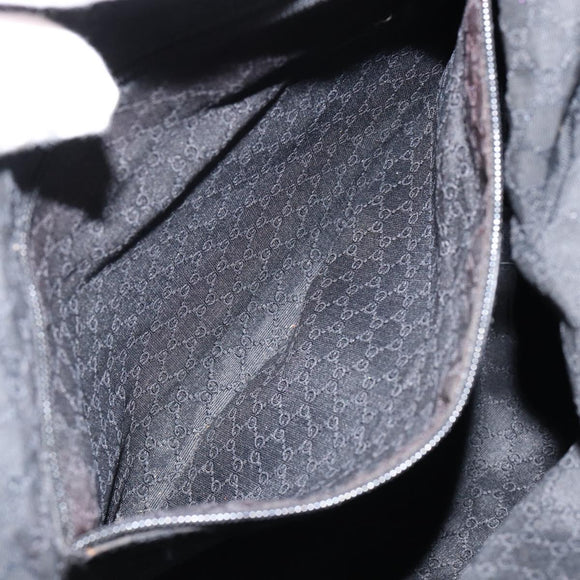 GUCCI Web Sherry Line Shoulder Bag Canvas Black Red Green 01234 Auth 156045