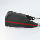 GUCCI Web Sherry Line Shoulder Bag Canvas Black Red Green 01234 Auth 156045-3