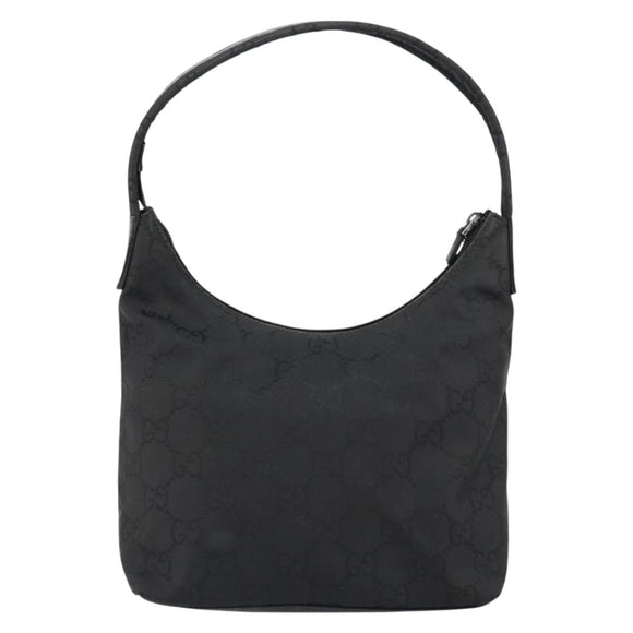 GUCCI GG Canvas Shoulder Bag Black 001 3386 Auth 156046