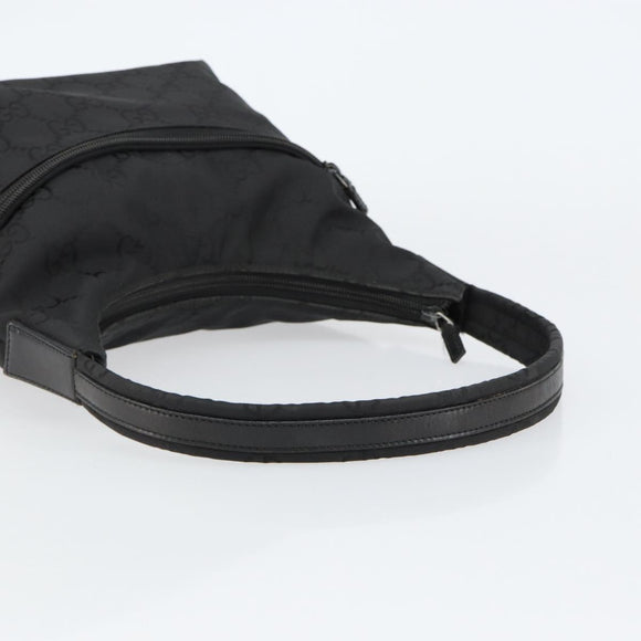 GUCCI GG Canvas Shoulder Bag Black 001 3386 Auth 156046