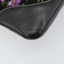 GUCCI Flora Shoulder Bag Canvas Black Gold 153029 Auth 156047-13