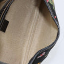 GUCCI Flora Shoulder Bag Canvas Black Gold 153029 Auth 156047-17