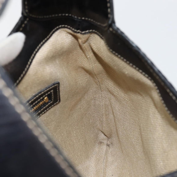 GUCCI Flora Shoulder Bag Canvas Black Gold 153029 Auth 156047