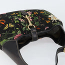 GUCCI Flora Shoulder Bag Canvas Black Gold 153029 Auth 156047-6