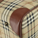 Burberrys Nova Check Boston Bag PVC Leather 2way Beige Gold Auth 156048-17