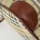 Burberrys Nova Check Boston Bag PVC Leather 2way Beige Gold Auth 156048-18