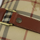 Burberrys Nova Check Boston Bag PVC Leather 2way Beige Gold Auth 156048-10