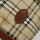 Burberrys Nova Check Boston Bag PVC Leather 2way Beige Gold Auth 156048-19