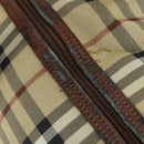 Burberrys Nova Check Boston Bag PVC Leather 2way Beige Gold Auth 156048-11