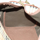 Burberrys Nova Check Boston Bag PVC Leather 2way Beige Gold Auth 156048-22