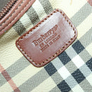 Burberrys Nova Check Boston Bag PVC Leather 2way Beige Gold Auth 156048-23