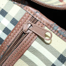 Burberrys Nova Check Boston Bag PVC Leather 2way Beige Gold Auth 156048-24