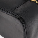 CHANEL COCO Mark Vanity Hand Bag Caviar Skin Black Gold CC Auth 156049-11