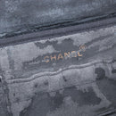 CHANEL COCO Mark Vanity Hand Bag Caviar Skin Black Gold CC Auth 156049-15