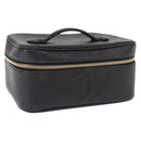 CHANEL COCO Mark Vanity Handtas Kaviaar Zwart Goud CC Authenticatie 156049-1