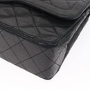 CHANEL Matelasse 25 Double Flap Paris Only Bag Lamb Skin Black CC Auth 156054-12