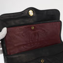 CHANEL Matelasse 25 Double Flap Paris Only Bag Lamb Skin Black CC Auth 156054-20
