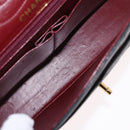 CHANEL Matelasse 25 Double Flap Paris Only Bag Lamb Skin Black CC Auth 156054-23
