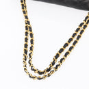 CHANEL Matelasse 25 Double Flap Paris Only Bag Lamb Skin Black CC Auth 156054-8