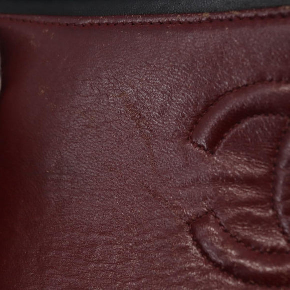 CHANEL Matelasse 25 Double Flap Chain Bag Lamb Skin Black Gold CC Auth 156055