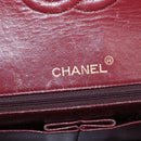 CHANEL Matelasse 25 Double Flap Chain Bag Lamb Skin Black Gold CC Auth 156055-26