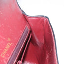 CHANEL Matelasse 25 Double Flap Chain Bag Lamb Skin Black Gold CC Auth 156055-27