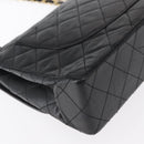 CHANEL Matelasse 25 Double Flap Paris Only Bag Lamb Skin Black CC Auth 156056-17