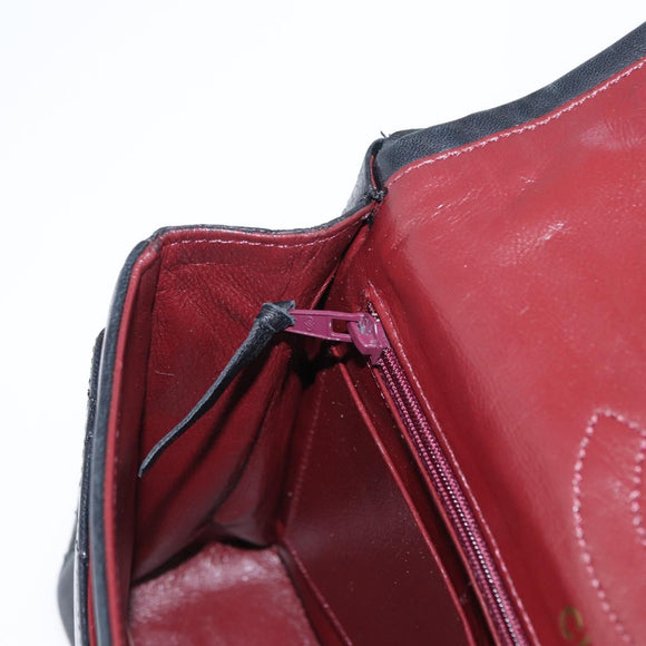 CHANEL Matelasse 25 Double Flap Paris Only Bag Lamb Skin Black CC Auth 156056