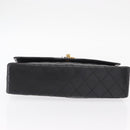CHANEL Matelasse 25 Double Flap Paris Only Bag Lamb Skin Black CC Auth 156056-5