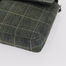 CHANEL Choco Bar Chain Shoulder Bag Denim Blue CC Auth 156057-16