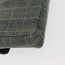 CHANEL Choco Bar Chain Shoulder Bag Denim Blue CC Auth 156057-17