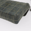CHANEL Choco Bar Chain Shoulder Bag Denim Blue CC Auth 156057-18