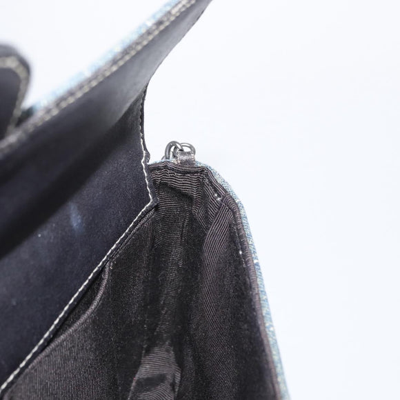 CHANEL Choco Bar Chain Shoulder Bag Denim Blue CC Auth 156057
