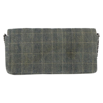 CHANEL Choco Bar Chain Shoulder Bag Denim Blue CC Auth 156057 - 0