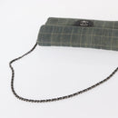 CHANEL Choco Bar Chain Shoulder Bag Denim Blue CC Auth 156057-8