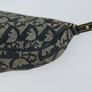 Christian Dior Trotter Canvas Saddle Accessory Pouch Navy Gold Auth 156060-9