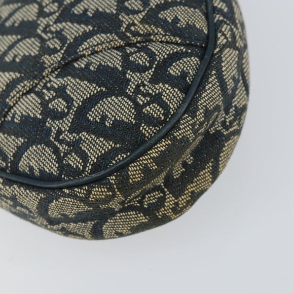 Christian Dior Trotter Canvas Saddle Accessory Pouch Navy Gold Auth 156060