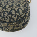 Christian Dior Trotter Canvas Saddle Accessory Pouch Navy Gold Auth 156060-15