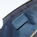 Christian Dior Trotter Canvas Saddle Accessory Pouch Navy Gold Auth 156060-17