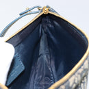 Christian Dior Trotter Canvas Saddle Accessory Pouch Navy Gold Auth 156060-18