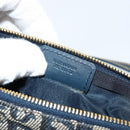 Christian Dior Trotter Canvas Saddle Accessory Pouch Navy Gold Auth 156060-12