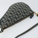 Christian Dior Trotter Canvas Saddle Accessory Pouch Navy Gold Auth 156060-6