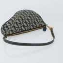 Christian Dior Trotter Canvas Saddle Accessory Pouch Navy Gold Auth 156060-7