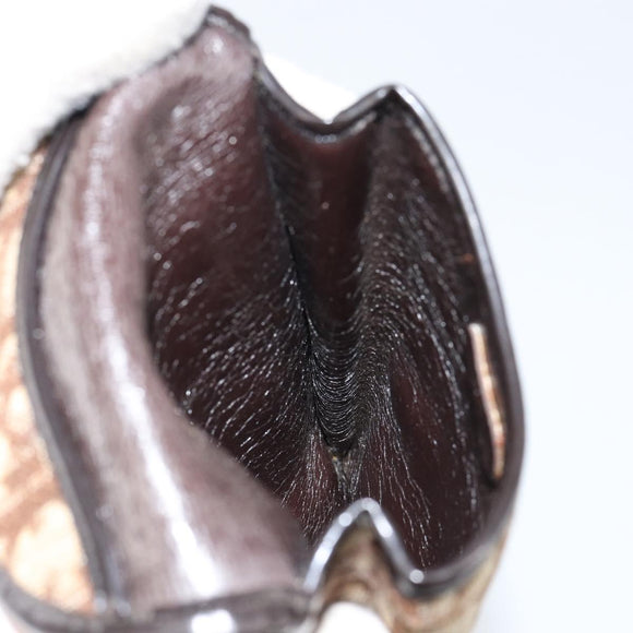 Christian Dior Trotter Canvas Pouch Beige Gold Auth 156062